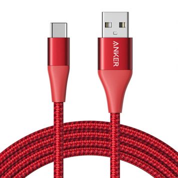 PowerLine+ II 1.8m USB-C to USB-A 2.0 - Red